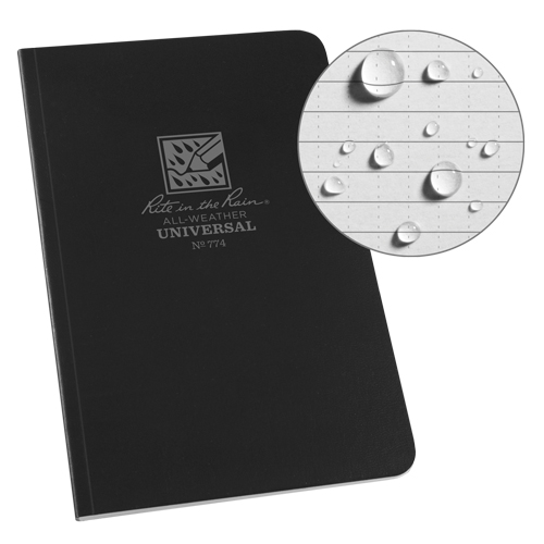 Livre reli&eacute; Field-Flex, Couverture souple, Noir, 128 Pages, 4-5/8" , 7-1/4"  GTA Hardware Inc