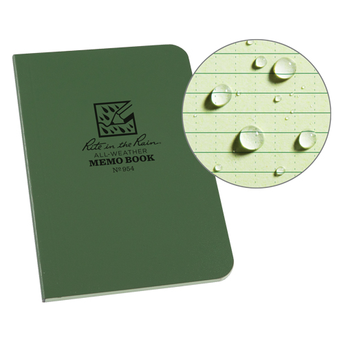 Livre m&eacute;mo, Couverture souple, Vert, 112 Pages, 3-1/2" , 5"  GTA Hardware Inc