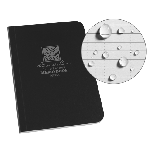 Memo Book, Soft Cover, Black, 112 Pages, 3-1/2" W x 5" L GTA Hardware Inc