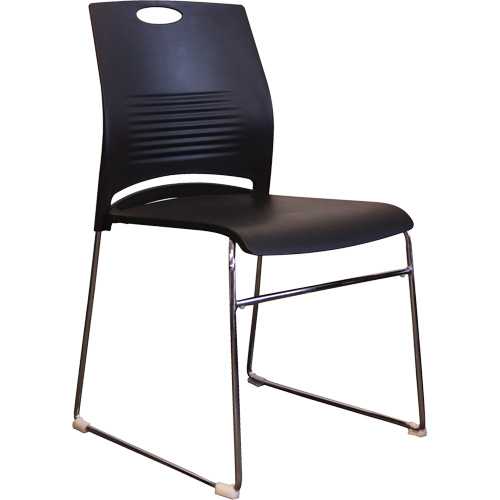 Chaises empilables s&eacute;rie Activ, Plastique, Hauteur 23", Capacit&eacute; 275 lb, Noir GTA Hardware Inc