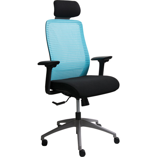 Chaise de bureau ajustable s&eacute;rie Era avec appui-t&ecirc;te, Tissu/Mailles, Bleu, Capacit&eacute; 275 lb GTA Hardware Inc