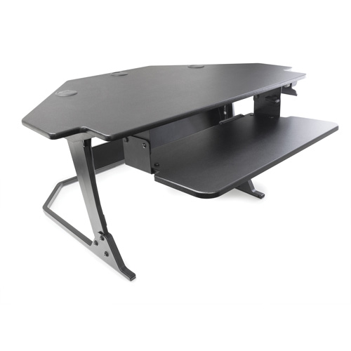 Poste de travail assise/debout pour bureau de coin Goya, Mod&egrave;le de bureau, 20" h x 42" la x 37-4/5" p, Noir GTA Hardware Inc