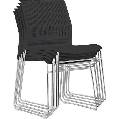 Stacking Chairs, Polypropylene, 32-3/8" High, 250 lbs. Capacity, Black GTA Hardware Inc