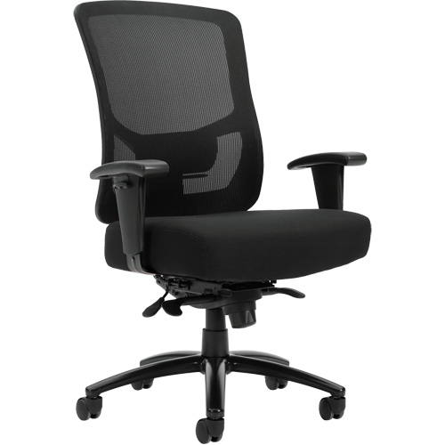 Chaise &agrave; dossier haut avec m&eacute;canisme &agrave; basculement synchronis&eacute; robuste Raven 400, Mailles, Noir, Capacit&eacute; 400 lb GTA Hardware Inc