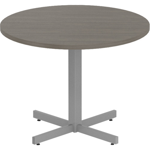 Newland Height-Adjustable Round Table, 36" L x 36" W x 29" H, 1" Top, Laminate, Brown GTA Hardware Inc