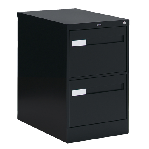 Classeur vertical &agrave; poign&eacute;es encastr&eacute;es, 2 tiroirs, 18.15" la x 26.56" p x 29" h, Noir GTA Hardware Inc