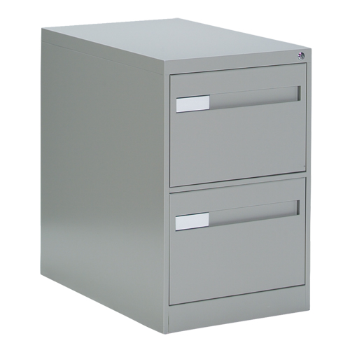 Classeur vertical &agrave; poign&eacute;es encastr&eacute;es, 2 tiroirs, 18.15" la x 26.56" p x 29" h, Gris GTA Hardware Inc