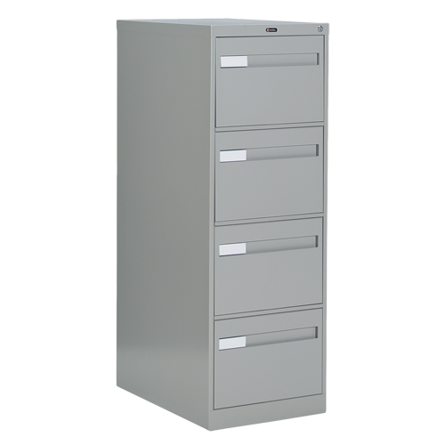 Classeur vertical &agrave; poign&eacute;es encastr&eacute;es, 4 tiroirs, 18.15" la x 26.56" p x 52" h, Gris GTA Hardware Inc