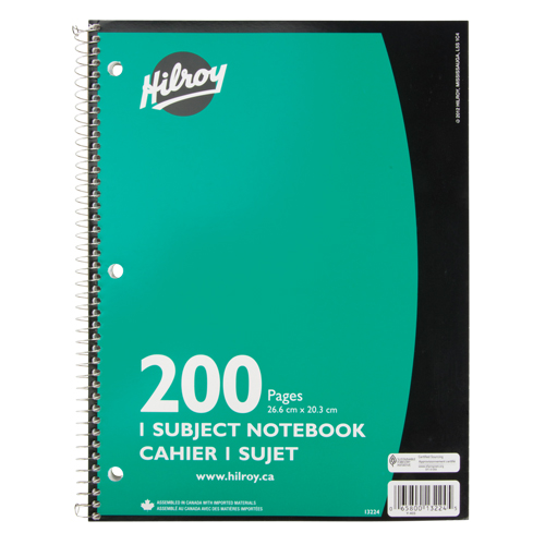 1 Subject Spiral Notebook GTA Hardware Inc