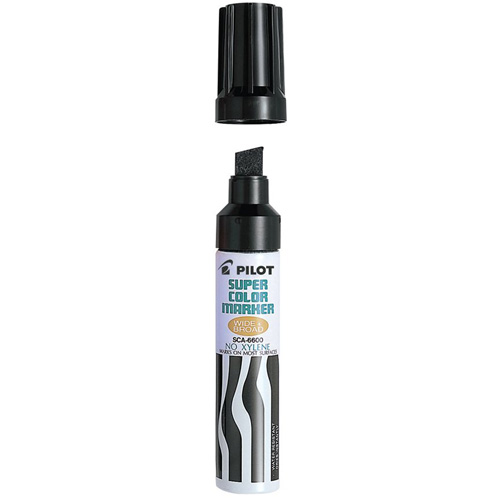 Marqueur permanent rechargeable Super Color, Noir, Pointe Ciseau GTA Hardware Inc