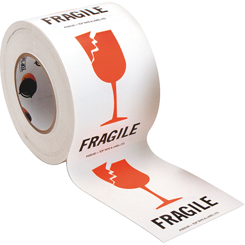 &eacute;tiquettes pour traitement sp&eacute;cial Fragile, 6" lo x 4" la, Rouge/blanc GTA Hardware Inc