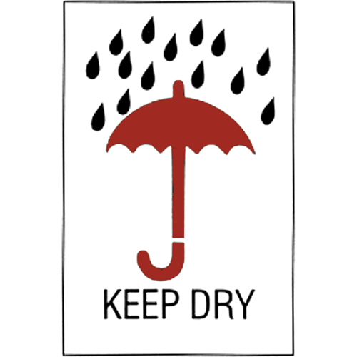 "Keep Dry" Special Handling Labels, 6" L x 4" W, Red on White GTA Hardware Inc