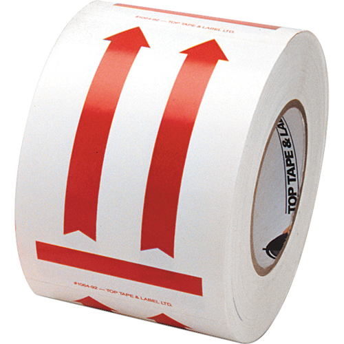 &eacute;tiquettes pour traitement sp&eacute;cial a/pictogramme Ce c&ocirc;t&eacute; vers le haut, 6" lo x 4" la, Rouge/blanc GTA Hardware Inc