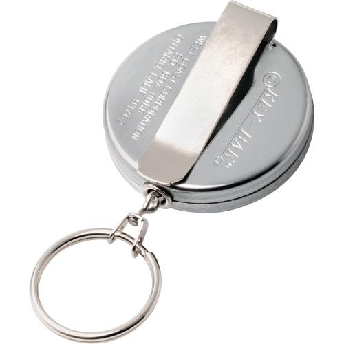 Original Series Retractable Keychain, Chrome, 24" Cable, Belt Clip Attachment GTA Hardware Inc