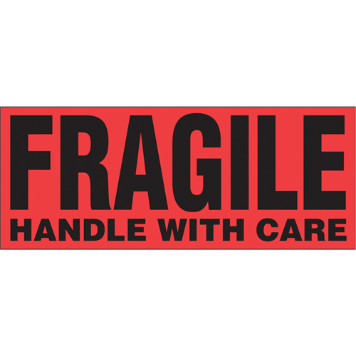 &eacute;tiquettes pour traitement sp&eacute;cial Fragile Handle with Care, 5" lo x 2" la, Noir/rouge GTA Hardware Inc