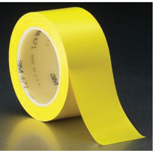 471 Vinyl Tape, 50.8 mm (2") W x 32.9 m (108') L, 5.3 mils, Yellow GTA Hardware Inc