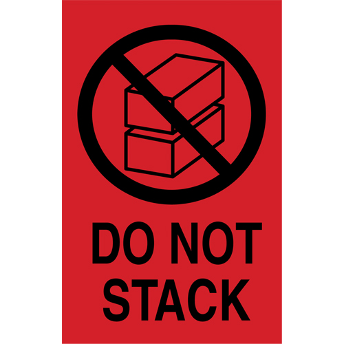 &eacute;tiquettes  Do Not Stack  pour envoi international, 6" lo x 4" la, Noir/rouge GTA Hardware Inc
