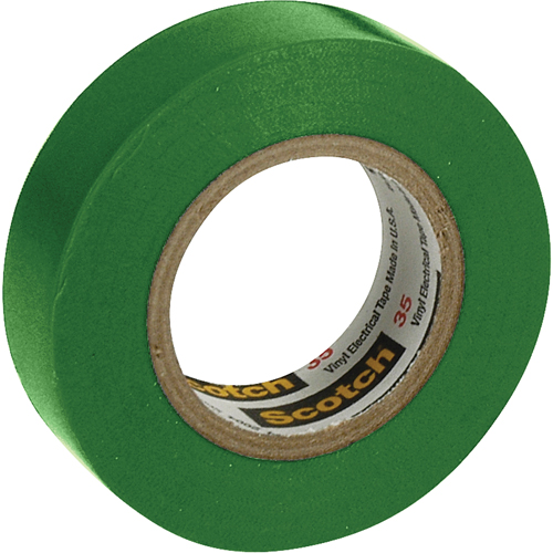 Rubans en vinyle pour codage en couleurs 35 Scotch, 12,7 mm (1/2") x 6,1 m (20'), Vert, 7 mils GTA Hardware Inc