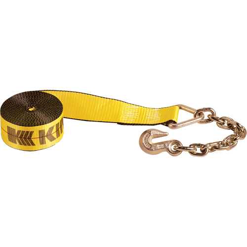 Winch Straps, Chain Anchor, 3" W x 30' L, 5400 lbs. (2450 kg) Working Load Limit GTA Hardware Inc