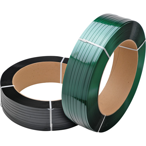 Green Strapping, Polyester, 3/4" W x 3000' L, Green, Machine Grade GTA Hardware Inc