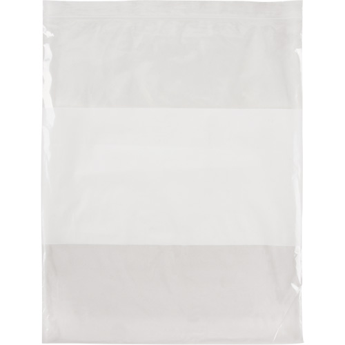 White Block Poly Bags, Reclosable, 15" x 12", 2 mils GTA Hardware Inc
