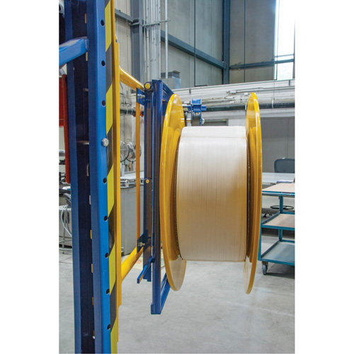 Strapping Dispenser, Polyester/Steel/Polypropylene Straps, 16"/8" Core Dia., 3"/8"/6" Roll Width GTA Hardware Inc