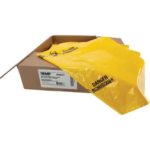 Sacs &agrave; d&eacute;chets, Biorisque, 38" lo x 30" la, 2 mils GTA Hardware Inc