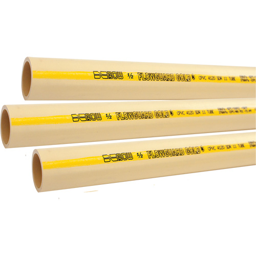 Flowguard Gold&reg; Hot & Cold Water Pipe, CPVC, 20' L x 1.5" Dia. GTA Hardware Inc