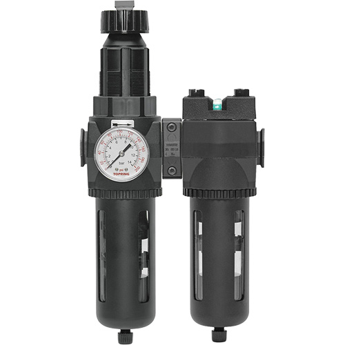 Filtre/r&eacute;gulateur + filtre coalescent drain manuel avec bol standard Modulair 400, 1/4" NPT, 150 psi, Capacit&eacute; de 9,1 oz liq. GTA Hardware Inc