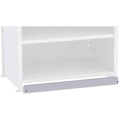 Plaque de base/façade pour rangement de bacs sur rayonnage enclenchable Interlok GTA Hardware Inc