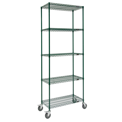 Wire Shelf Cart, Epoxy Finish, 36" x 92" x 18", 800 lbs. Capacity GTA Hardware Inc