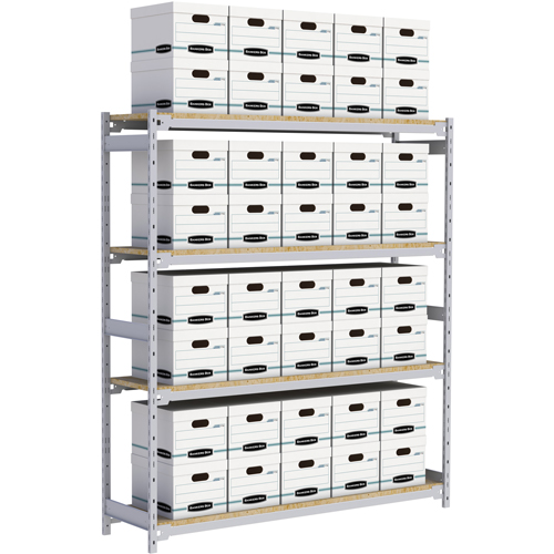 &eacute;tag&egrave;re-classeur de grande largeur, Acier, 4 Tablettes, 72" la x 18" p x 84" h GTA Hardware Inc