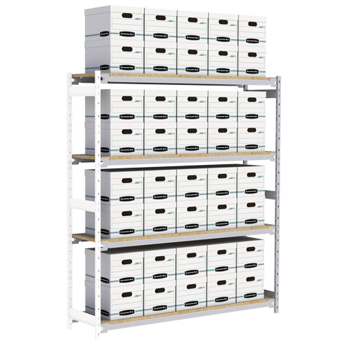 &eacute;tag&egrave;re-classeur de grande largeur, Acier, 4 Tablettes, 72" la x 18" p x 84" h, Ensemble Ajout GTA Hardware Inc