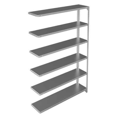 Shelving Unit, Galvanized Steel, Slotted Angle, 300 lbs. Capacity, 48" W x 72" H x 12" D GTA Hardware Inc