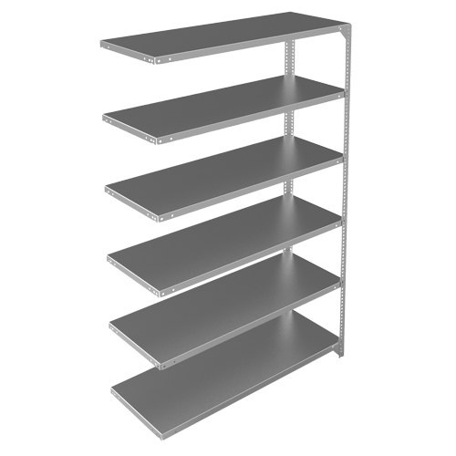 Shelving Unit, Galvanized Steel, Slotted Angle, 275 lbs. Capacity, 48" W x 72" H x 18" D GTA Hardware Inc