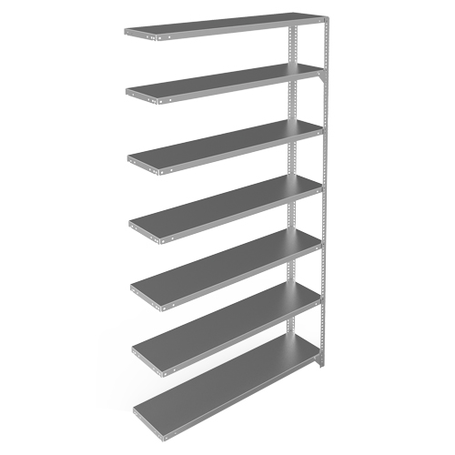 Shelving Unit, Galvanized Steel, Slotted Angle, 300 lbs. Capacity, 48" W x 84" H x 12" D GTA Hardware Inc