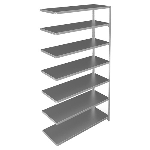 Shelving Unit, Galvanized Steel, Slotted Angle, 275 lbs. Capacity, 48" W x 84" H x 18" D GTA Hardware Inc