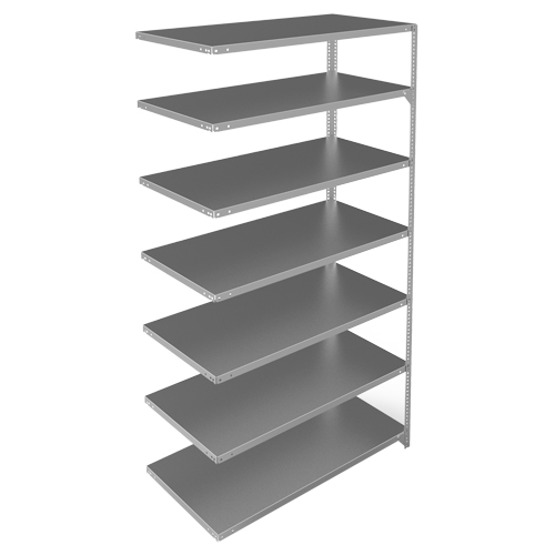 Shelving Unit, Galvanized Steel, Slotted Angle, 275 lbs. Capacity, 48" W x 84" H x 24" D GTA Hardware Inc