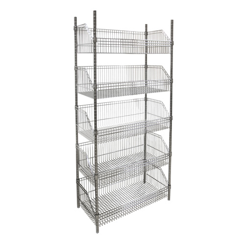 &eacute;tag&egrave;re &agrave; paniers-tablettes en treillis m&eacute;tallique, Tiers 5, 36" la x 74" h x 18" p GTA Hardware Inc