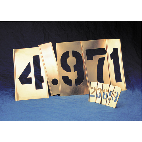 Pochoirs assemblables &agrave; caract&egrave;re gothique, en laiton - lettres & chiffres &agrave; l'unit&eacute;, Chiffre, 6" GTA Hardware Inc
