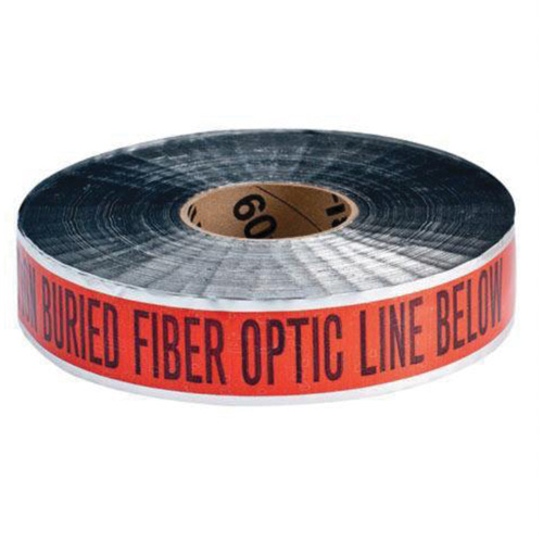 "Fiber Optic Line" Identoline&reg; Underground Warning Tape, 2" W x 1000' L, Black on Orange GTA Hardware Inc