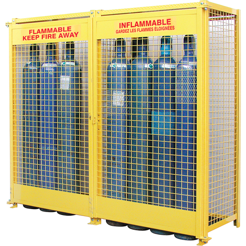 Armoires pour cylindres &agrave; gaz, nbre de bouteilles: 20, 88" , 30" , 74" , Jaune GTA Hardware Inc