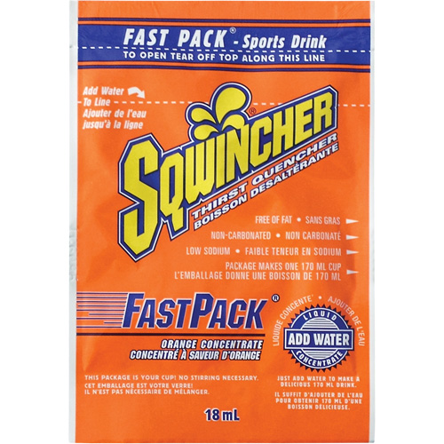 Sqwincher&reg; Boisson de r&eacute;hydratation Fast Pack, Emballage-portion, Orange GTA Hardware Inc