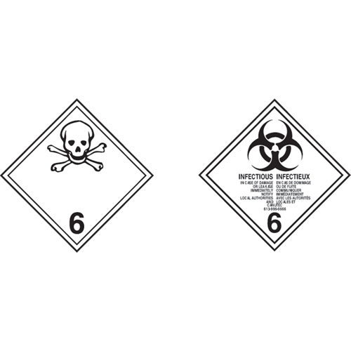 TDG Shipping Labels, Class 6.1, Toxic Substances, Paper GTA Hardware Inc