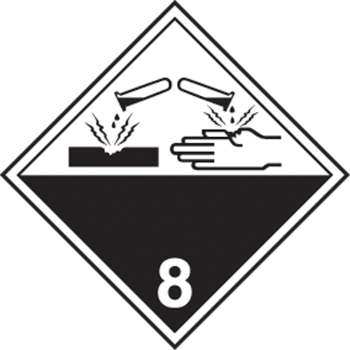 TDG Shipping Labels, Class 8, Corrosives, Paper GTA Hardware Inc