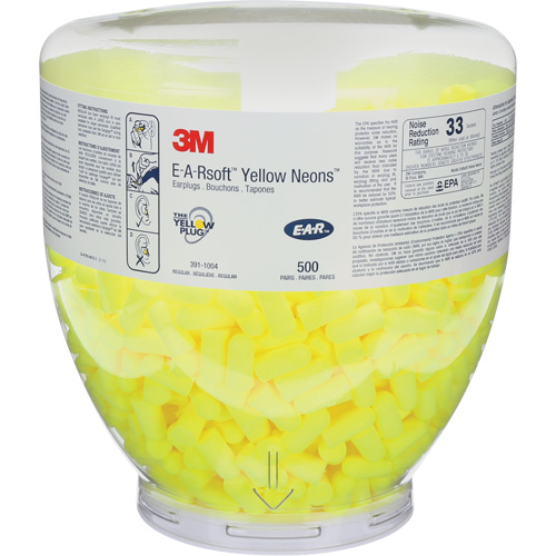 E-A-Rsoft Yellow Neons Earplugs, Bulk - Canister GTA Hardware Inc
