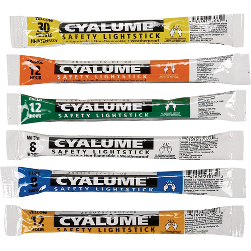6" Cyalume&reg; Lightsticks, Green, 12 hrs. Duration GTA Hardware Inc