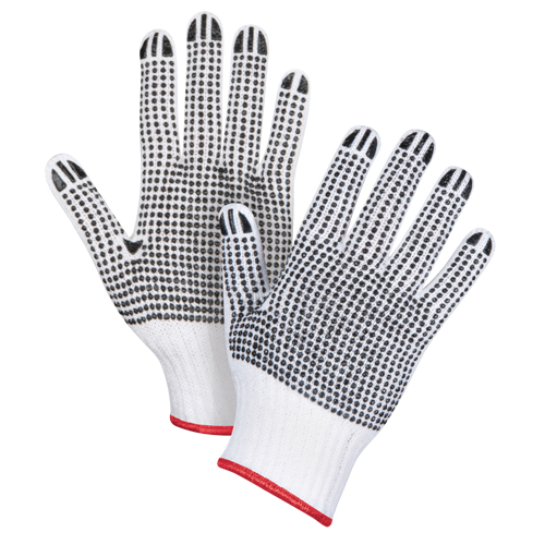 Gants tricot&eacute;s deux c&ocirc;t&eacute;s &agrave; pois, Poly/coton, Deux c&ocirc;t&eacute;s, Calibre 7, Petit GTA Hardware Inc