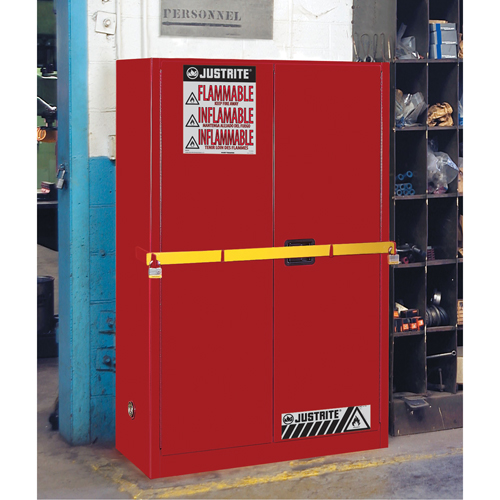 High Security Flammables Safety Cabinet with Steel Bar, 45 gal., 2 Shelves GTA Hardware Inc