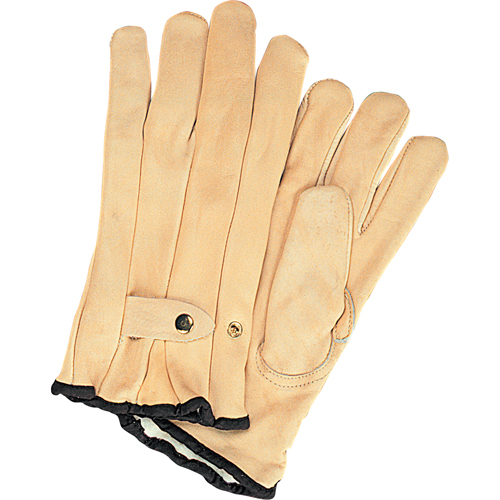 Gants de cordeur doubl&eacute;s pour l'hiver, Moyen, Paume Cuir fleur de vache, Doubleure Molleton GTA Hardware Inc